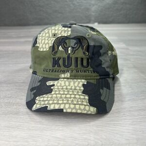 KUIU Ultralight Hunting Hat Cap Strap Back Mens One Size Green Camo Nylon